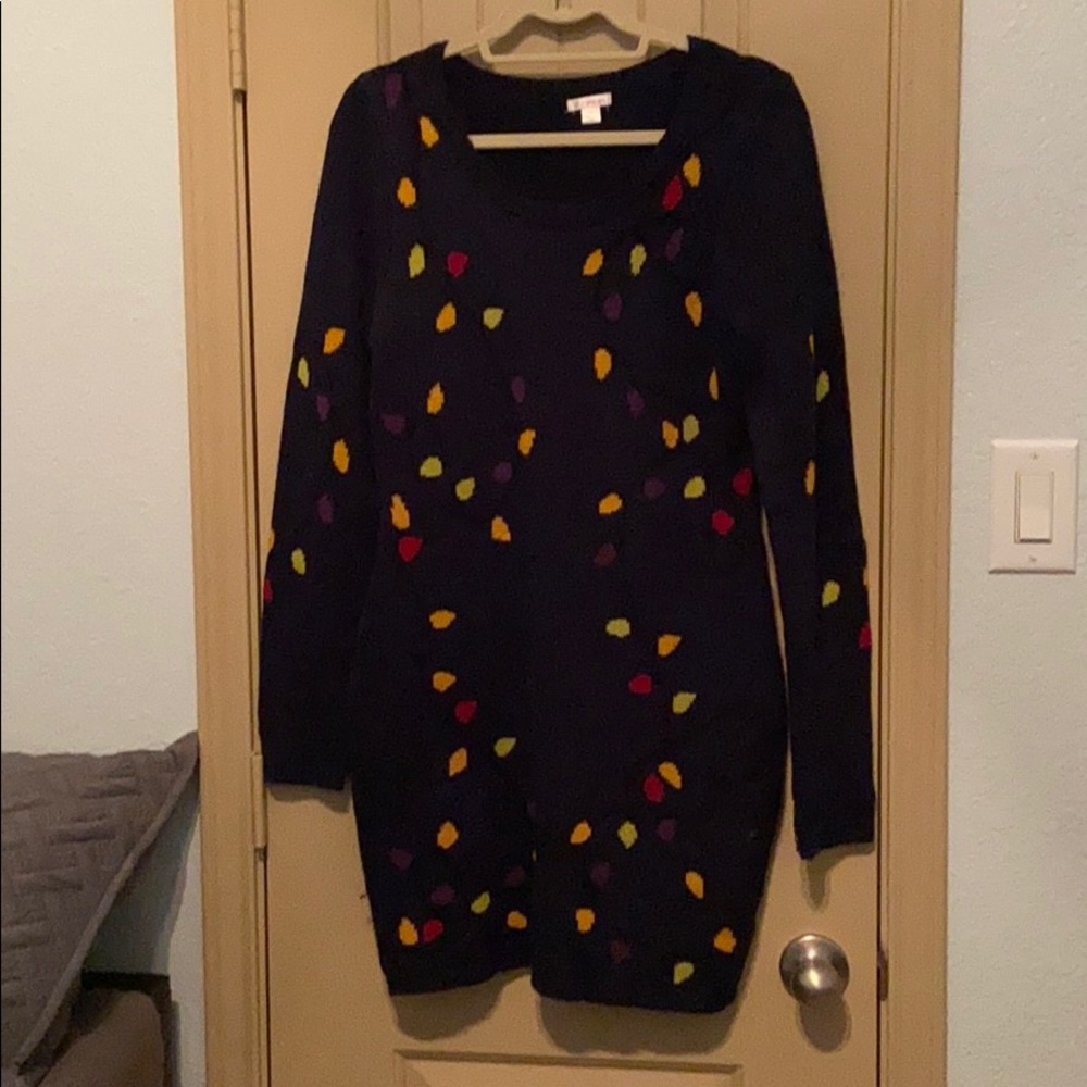 Christmas light sweater dress